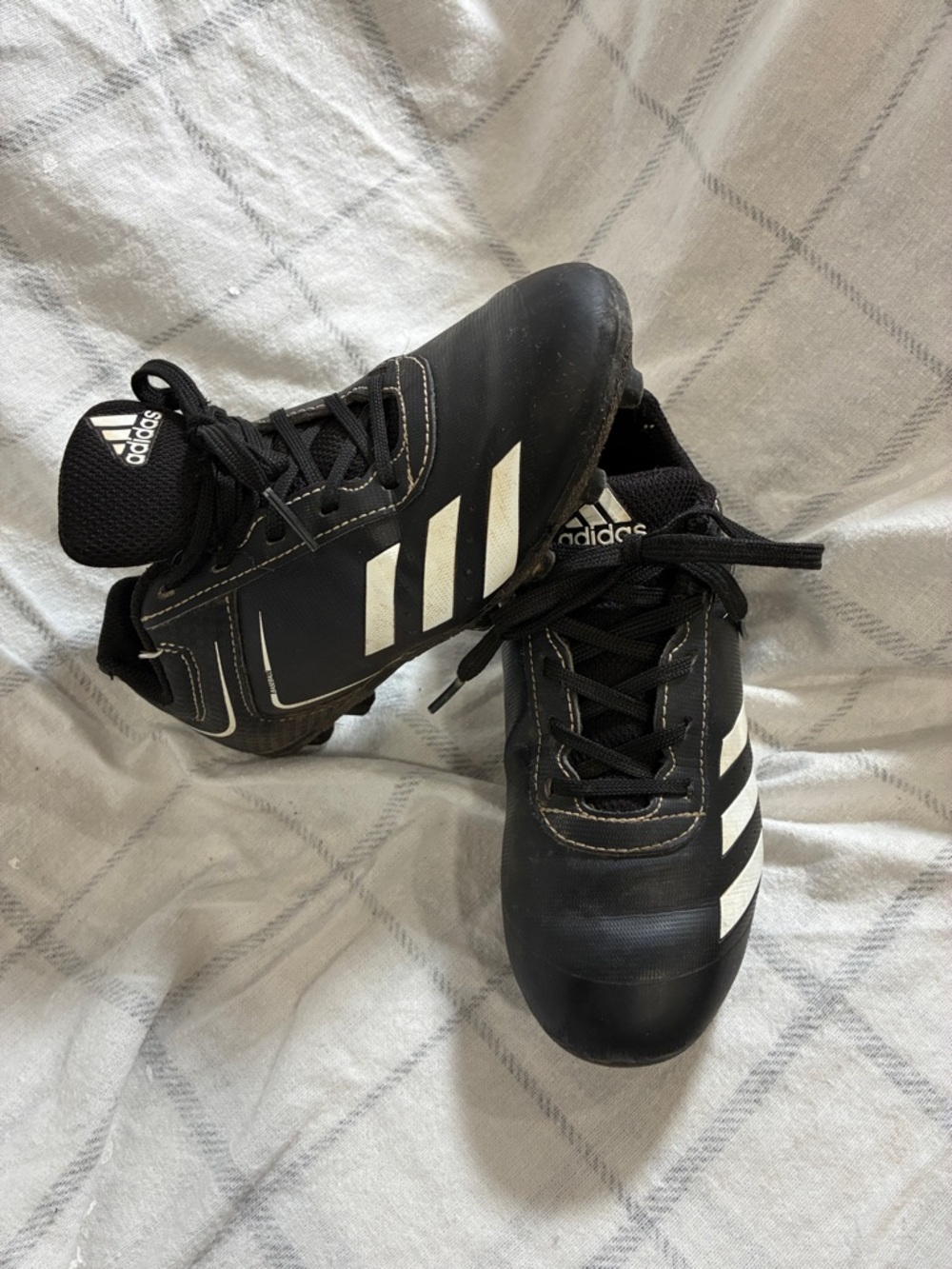 adidas Black and White Kids Cleats